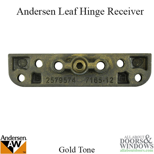 Discontinued - Andersen 1992-2005 Leaf Hinge Receiver - Goldtone