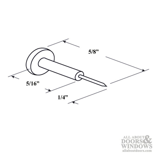 5/8 Inch Window Grid Retainer Pin - Clear Plastic