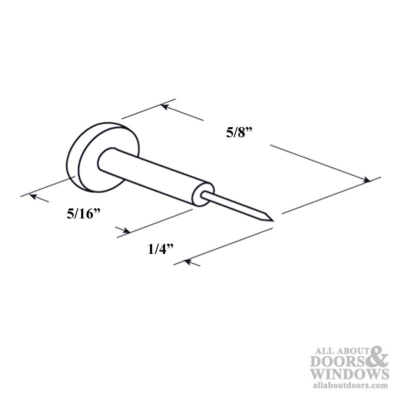 5/8 Inch Window Grid Retainer Pin - Clear Plastic - 5/8 Inch Window Grid Retainer Pin - Clear Plastic