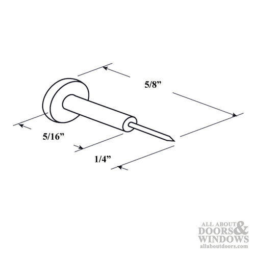 5/8 Inch Window Grid Retainer Pin - Clear Plastic - 5/8 Inch Window Grid Retainer Pin - Clear Plastic