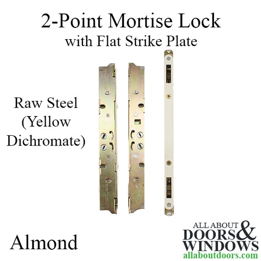 Blemished 2-Point Mortise Lock, 9-3/8" Radius Faceplate, YDI Steel - Almond