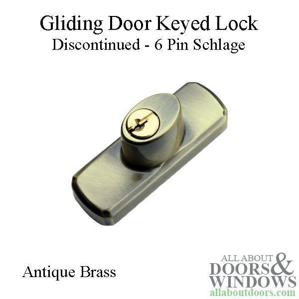 Keyed Lock, Andersen PS / FWG  Gliding Door - Antique Brass - Keyed Lock, Andersen PS / FWG  Gliding Door - Antique Brass