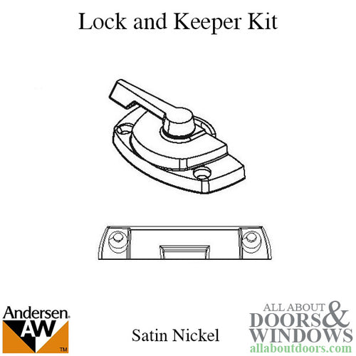 Andersen Tilt-Wash (DC) and Tilt-Wash (TW) Windows - Lock and Keeper Kit - Satin Nickel - Andersen Tilt-Wash (DC) and Tilt-Wash (TW) Windows - Lock and Keeper Kit - Satin Nickel