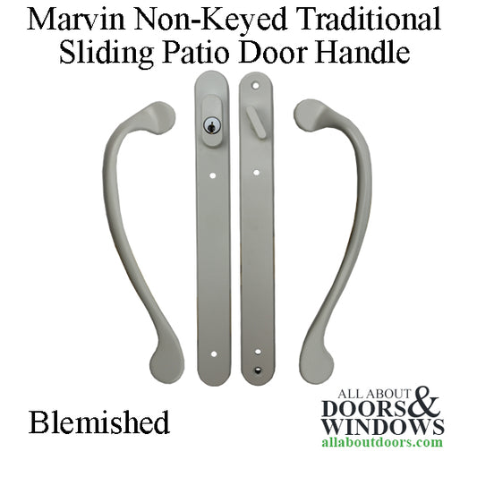 Blemished - Marvin Narrow Traditional, Keyed Sliding Patio Door Handle