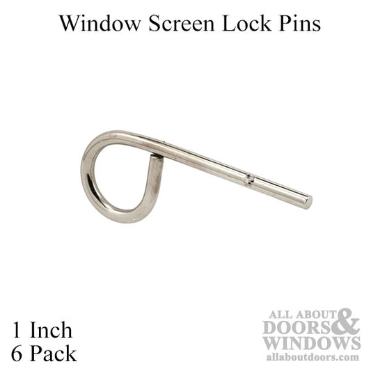 Window Screen Lock Pin, 1 Inch - 6 Pack