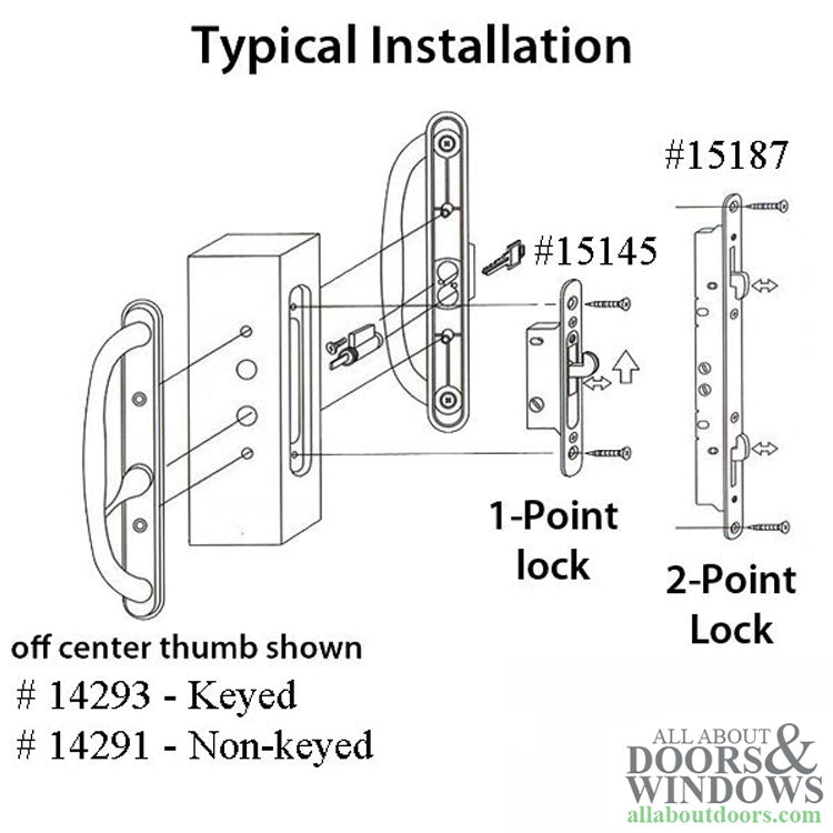 Blemished Olympus Handle OFFSET Thumb, Sliding Glass Door - Satin Nickel - Blemished Olympus Handle OFFSET Thumb, Sliding Glass Door - Satin Nickel