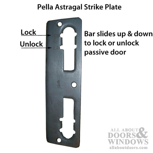 Pella Astragal Nonadjustable Strike Plate for Multipoint Lock - Antique Brass