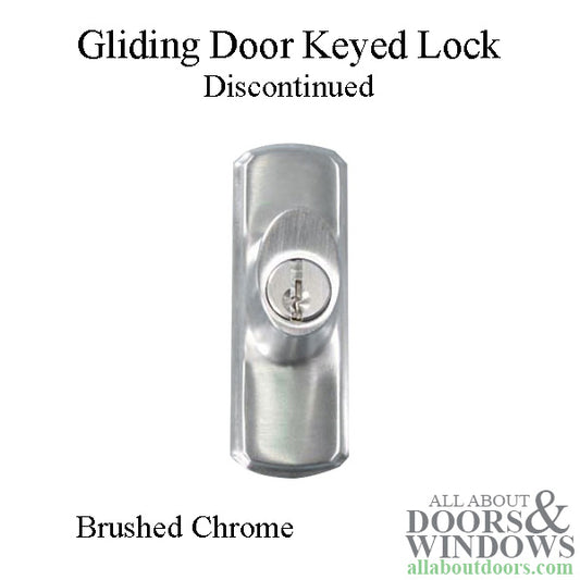 Discontinued LH Keyed Lock, Estate Style - Brushed Chrome