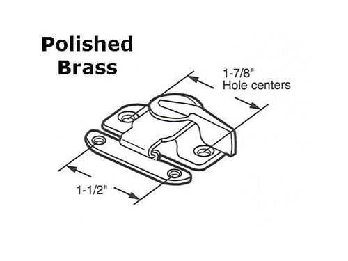 Sash / Cam Lock - Wood Sash Hardware, Solid Brass - Polished Brass - Sash / Cam Lock - Wood Sash Hardware, Solid Brass - Polished Brass