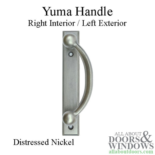 Andersen Yuma Gliding Door Handle - Right Interior/Left Exterior - Distressed Nickel