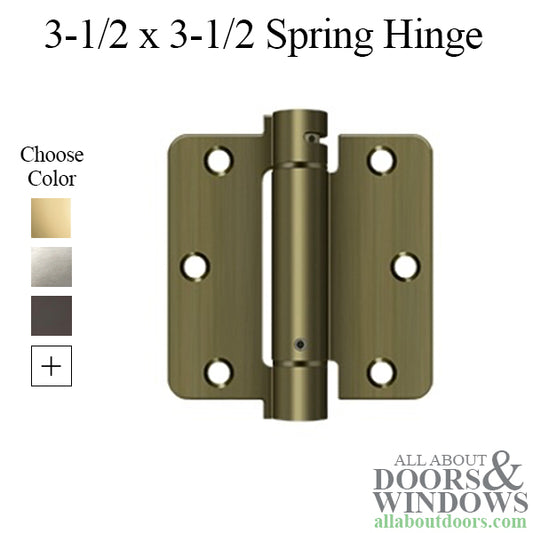 Spring Hinge 3.5 x 3.5 x 1/4 Radius Corners, Deltana Single Action