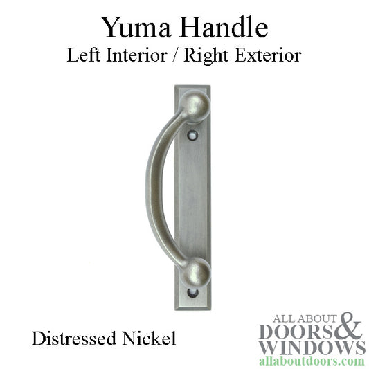 Andersen Yuma Gliding Door Handle - Left Interior/Right Exterior - Distressed Nickel