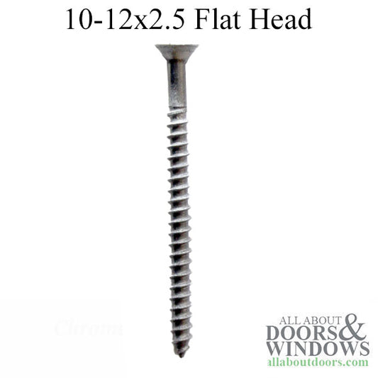 10-12 x 2.5 Flat Head, Phillips Screw, 25 pack