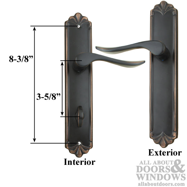 Luzern Handle Set for Active / Non-Keyed Pella Door with Thumbturn, Left - Oil Rubbed Bronze - Luzern Handle Set for Active / Non-Keyed Pella Door with Thumbturn, Left - Oil Rubbed Bronze