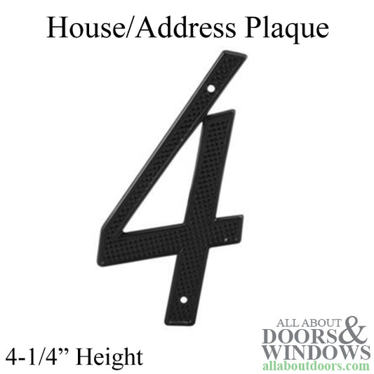 House Numbers 4-1/4 Inch 4 - Black