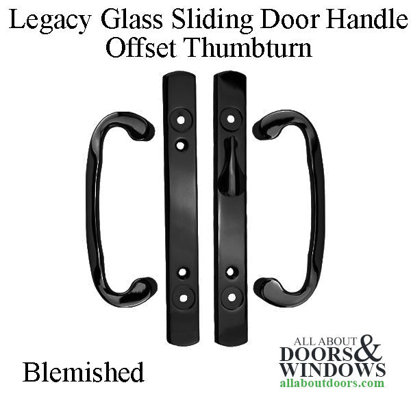 Blemished - Legacy Glass Sliding Door Handle, Offset Thumb Turn - Black - Blemished - Legacy Glass Sliding Door Handle, Offset Thumb Turn - Black