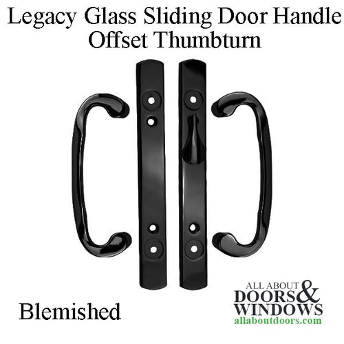 Blemished - Legacy Glass Sliding Door Handle, Offset Thumb Turn - Black - Blemished - Legacy Glass Sliding Door Handle, Offset Thumb Turn - Black