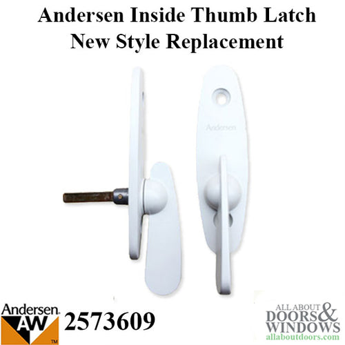 Andersen inside Thumb Latch, Reachout Lock, Old Style - White - Andersen inside Thumb Latch, Reachout Lock, Old Style - White