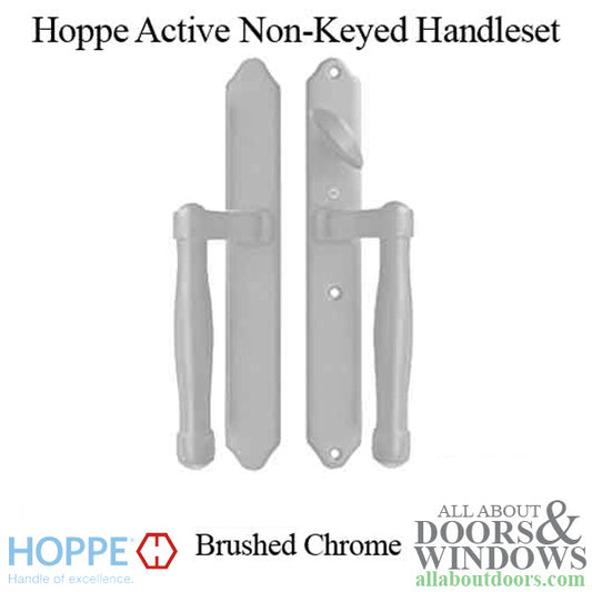 Hoppe HLS 9000 Sliding Door Handle-Set, M574/2170N Active Non-Keyed - Brushed Chrome