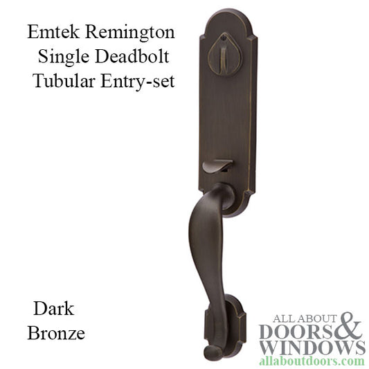 Emtek Remington Single Cylinder Deadbolt Tubular Entry-set in Dark Bronze