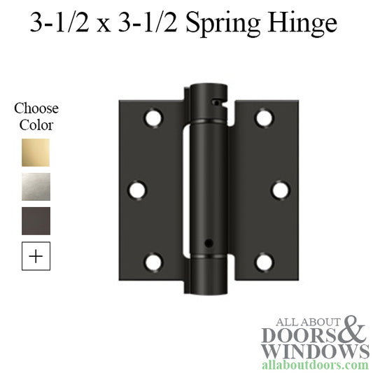 Spring Hinge 3.5 x 3.5 Inch, Square Corners, Deltana Single Action