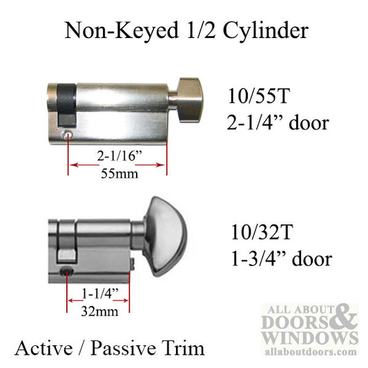 55/10 Inactive Non-Keyed , 360°  Cylinder,- Satin Nickel