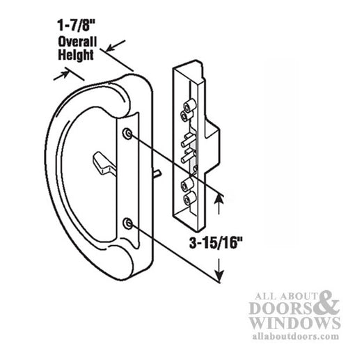 Handle Set Kit - Sliding Patio Door, with Lock & Keeper - Handle Set Kit - Sliding Patio Door, with Lock & Keeper