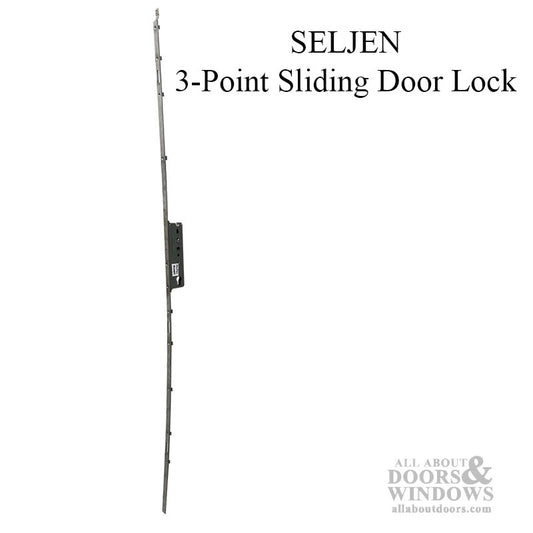 Seljan 3 hook Lock, 1-3/8 backset - Sliding Vinyl Door Multipoint Lock