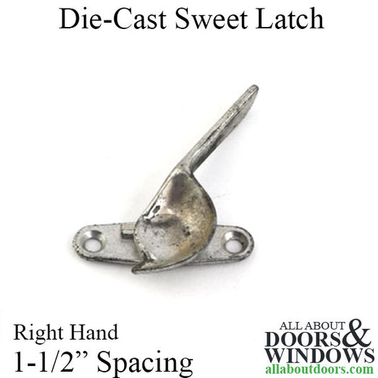 Die-Case Sweep Latch, Right Hand, 1-1/2" Screw Spacing