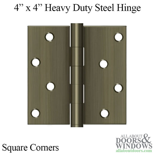 4" x 4" Square Corner Steel Hinge, Heavy Duty