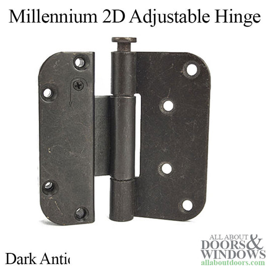 Blemished Millennium 2D Adjustable 4 x 4 Set (V) Inswing Hinge - Antique Brass