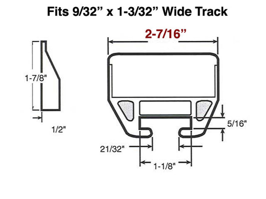 Drawer Track Guide Kit - 9/32 x 1-3/32 Wide Track
