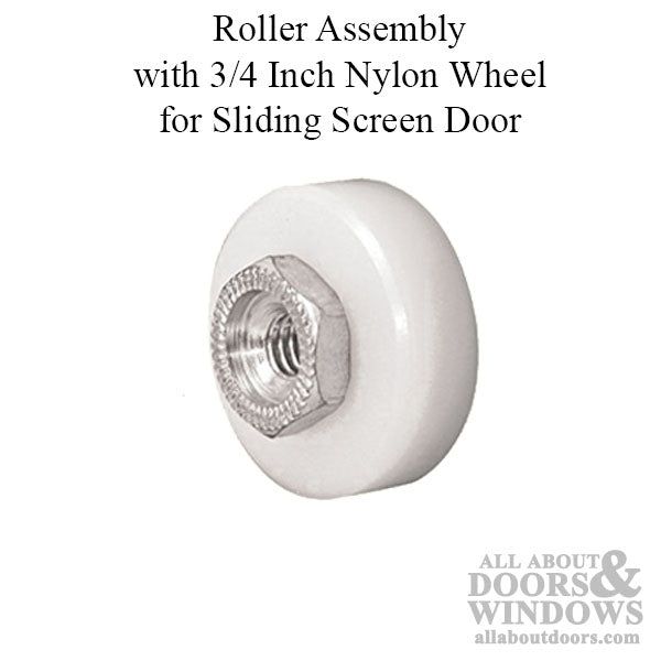 Discontinued Roller Assembly with 3/4 Inch Nylon Wheel for Sliding Screen Door - Discontinued Roller Assembly with 3/4 Inch Nylon Wheel for Sliding Screen Door