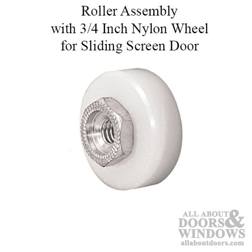 Discontinued Roller Assembly with 3/4 Inch Nylon Wheel for Sliding Screen Door - Discontinued Roller Assembly with 3/4 Inch Nylon Wheel for Sliding Screen Door