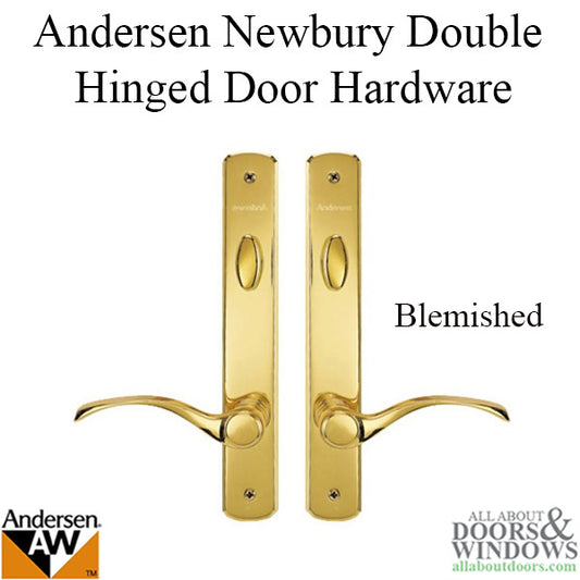 Hardware Kit, Double Door, Newbury, Active / Passive Door - Bright Brass - BLEMISHED