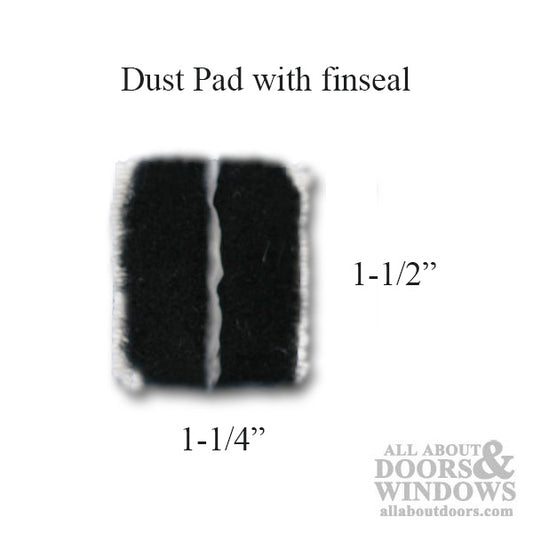 Dust/ Corner Pad, 1-1/4 x 1-1/2, Adhesive Back - Black