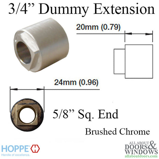 Hoppe Handle Extension, Dummy Trim 3/4" (20mm) w/ Bolt - Brushed Chrome