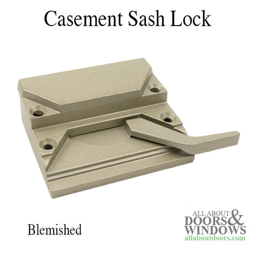 Peachtree Casement Window SASH LOCK, 4 Screw holes, 2-9/16 inch, left hand - Gold - Blemished - Peachtree Casement Window SASH LOCK, 4 Screw holes, 2-9/16 inch, left hand - Gold - Blemished