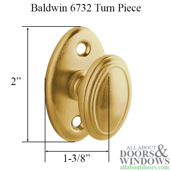 Baldwin 6732 Turn Piece - Antique Brass - Baldwin 6732 Turn Piece - Antique Brass