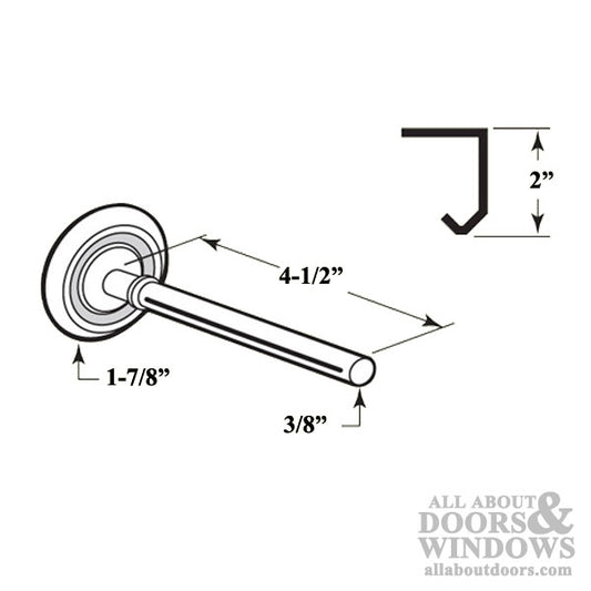 1-7/8 Inch Diameter Roller with 4-1/2 Inch Stem for 2 Inch J-Track for Garage Door