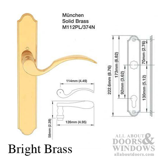 Discontinued - Munchen Active Handle set M112PL / 374N - Bright  Brass