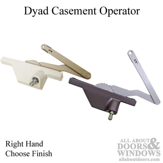 Right Hand 6-11/16 Inch Rear Face Mounted Dyad Casement Operator for Window - Choose Color