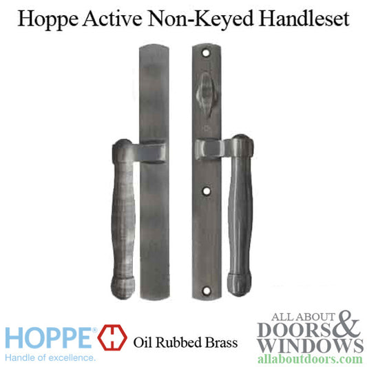 Hoppe HLS 9000 Sliding Door Handle-Set, M574/2165N Active Non-Keyed - Oil Rubbed Brass