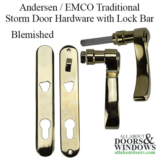 Blemished - Andersen / EMCO Storm Door Handleset with Lock Bar Slide Button