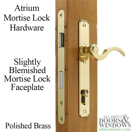 Blemished Atrium Door Hardware, Lever Style Mortise Lock - Polished Brass - Blemished Atrium Door Hardware, Lever Style Mortise Lock - Polished Brass