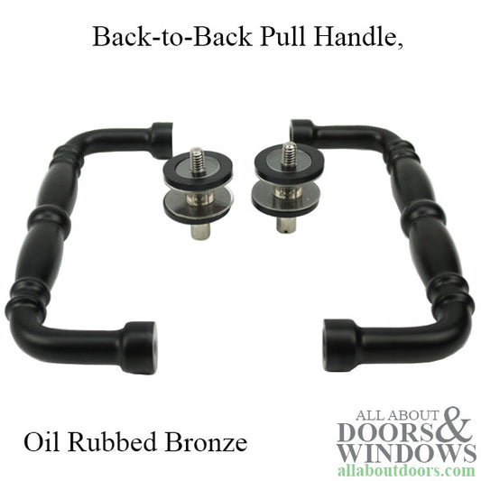 Door Pull 6 Inch, Victorian Style, Back-to-Back Pull Handle, Oil Rubbed Bronze