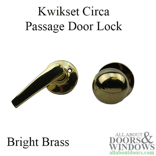 Kwikset 720CA-3GC Circa Passage Door Lock with New Chassis with 6AL Latch and RCS Strike Bright Brass Finish