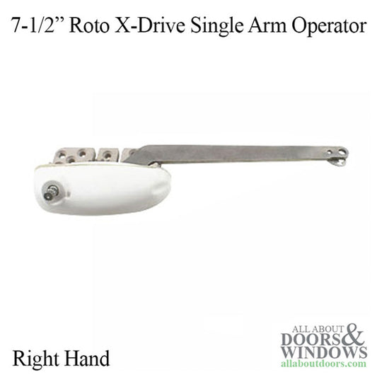 Roto 7-1/2" Single Arm X-Drive, Right Hand Notched for Wood Application