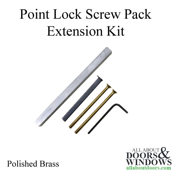 Point Lock Screw Pack Extension Kit for 2 Inch Thick Door - Polished Brass - Point Lock Screw Pack Extension Kit for 2 Inch Thick Door - Polished Brass