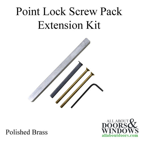 Point Lock Screw Pack Extension Kit for 2 Inch Thick Door - Polished Brass - Point Lock Screw Pack Extension Kit for 2 Inch Thick Door - Polished Brass